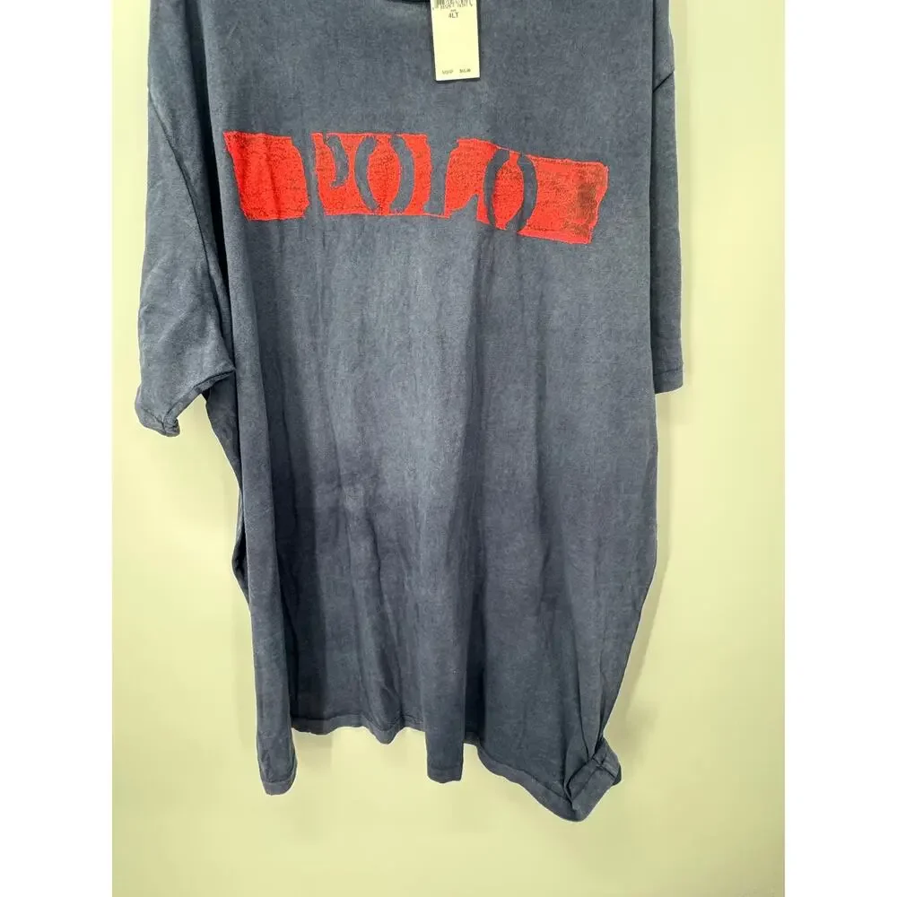 Polo Ralph Lauren Men 4XLT T-Shirt Blue Red Logo Graphic Tee‎ Classic Fit Cotton